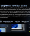 High-brightness rugged tablet featuring 10.1-inch FHD screen, PC material with TPU frame, dual speakers, and glove touch support.