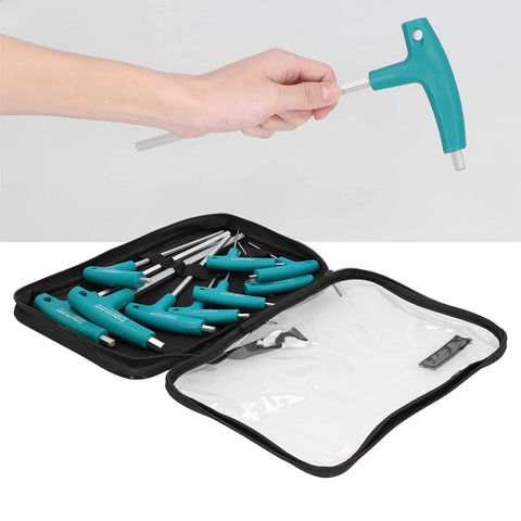 Heavy Duty Hex Wrench Kit With Double Tips T Handle For Precise Screw Tightening Made From Premium 45 Steel Tool Set That Holds Up Tough Jobs, T-handle set in case