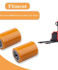 Premium GYUPTRK Load Wheel Kit For Toyota 8HBW23 Electric Pallet Jack Truck, 2 pack polyurethane wheels, orange treads.