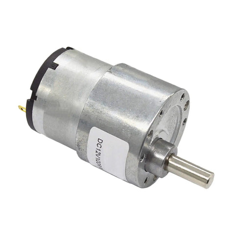 Torque Monster DC Gear Motor 12V And 24V Options With Robust Metal Gears For DIY Robotics And Automations showing metal gear motor with 6mm shaft.