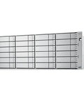 Top Shelf 4U Enterprise Rack Mount Server With Twenty Four 8TB Hard Drives For Massive Storage And Bulletproof Performance With Sleek Black Chassis Build in silver.