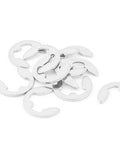 7mm E Clip External Retaining Snap Ring Circlip Set In 304 Stainless Steel Silver Tone 10 Pieces E Type Design