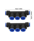 Top Tier 8-Piece Plastic Pneumatic Connector Kit With Push To Connect Fittings For Lightweight Air Compressor Use In Industrial Automation Systems And Diverse Tube Specs, 10cm manifold