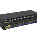 Badass 16 Port HDMI KVM Switch with USB ports, designed for managing 4K video on single monitor setups in home offices.