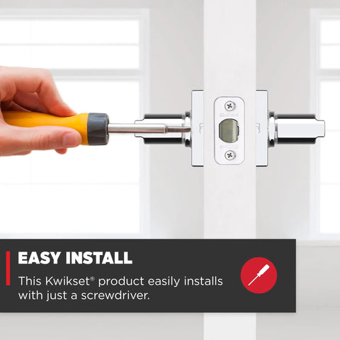 Installation of interior passage door lever handle for closet and hallway doors nonlocking reversible chrome finish easy DIY install.