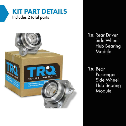 Rear Wheel Hub Bearing Module Kit For Driver Left Side And Passenger Right Side 2 Piece Set Direct Fit For Honda CR-V 1997 1998 1999 2000 2001 Replacement Hub Bearings Easy Install next to box