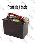 Heavy Duty 24 Volt 60AH Electric Pallet Jack Battery With Smart Bms Guard For Forklift Trucks, featuring a portable handle and robust design.