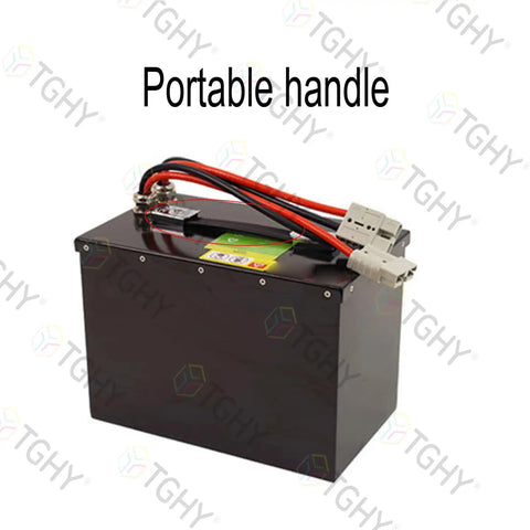 Heavy Duty 24 Volt 60AH Electric Pallet Jack Battery With Smart Bms Guard For Forklift Trucks, featuring a portable handle and robust design.