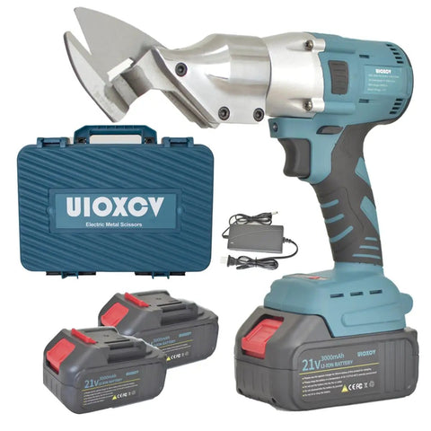 Cordless Electric Metal Shears For Cutting Sheet Metal Leather Upholstery Carpet And Cardboard With 2x3000mAh Batteries