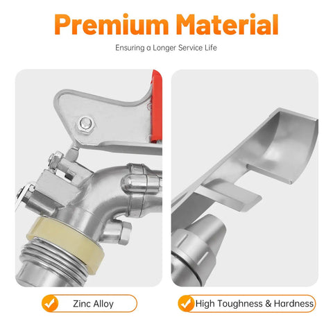 Close-up of zinc alloy components of 1.5 Inch Farm Irrigation Sprinkler For Large Areas, 360 Degree Adjustable Lawn Spray Gun.