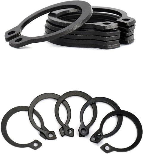 Hot 20 Piece Heavy Duty 65Mn Alloy Steel C Clip Circlips in black finish, 38mm size for shafts and axles.