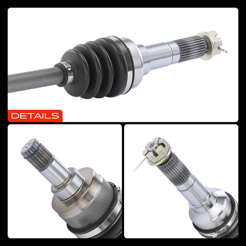 Close-up views of Front CV Axle Shaft Assembly For Yamaha Big Bear 350 4x4, Kodiak 400 4x4, Timberwolf 250 4x4, Two Pack Replacement Replaces 3HN2510H0000