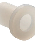 Heavy Duty Nylon Flanged Bushings For Number Eight Screws With 0.205 Inch Shank Forty Pack Assembly Kit Built Tough For No Fuss Mounting And Knockout Durability - White plastic bushing with flange.