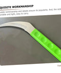 Two Piece Weeding Tool Set Pro Grade Portable Garden Knife with serrated edge and green handle for easy garden maintenance.