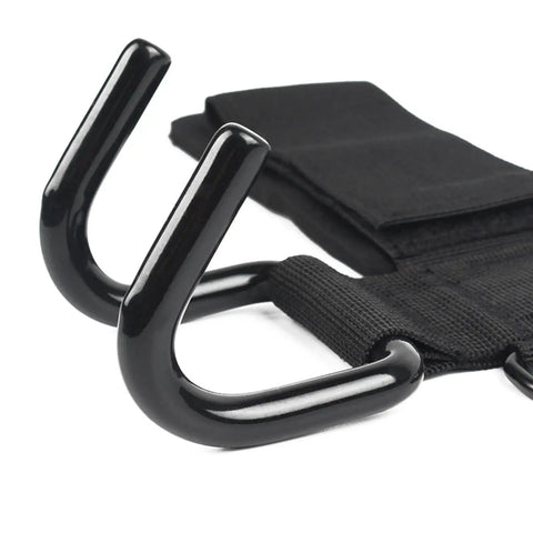 Close-up view of Non Slip Weight Lifting Hooks For Men And Women With Wrist Support and Cushioned Comfort, black rubber sleeve