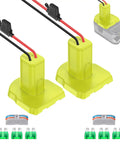 2 Pack Power Wheels Adapter Kit for Ryobi 18V Battery with 30A fuses, 12AWG silicone copper wire, and wire terminals visible