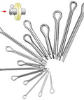 Split Cotter Pins Stainless Steel Grade 304 Assortment Pack With Hard Case Box 150 300 560 680 Pieces For Auto Repair Machinery And DIY Projects Quick Secure Fixation And Easy Install, assorted sizes