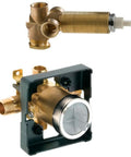 MultiChoice Universal Valve Body With In Wall Diverter Valve Chrome Finish For Shower Rough In Accepts Single Dual Or Thermostatic Cartridges Trim Sold Separately Durable Plumbing Valve System brass components