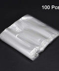 Polyolefin Shrink Wrap Bags 10 X 7 Inch Clear Heat Seal Film 100 Pack in packaging ready for use.