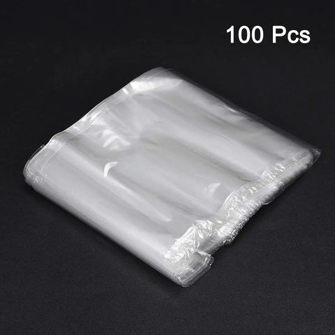 Polyolefin Shrink Wrap Bags 10 X 7 Inch Clear Heat Seal Film 100 Pack in packaging ready for use.