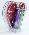 Heart Shaped LED Flashing Light Kit With 51 Microcontroller For Electronics, 32 Colorful 5mm LEDs, clear casing view