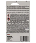 Back view of packaging for Blue Gel Thread Locker Medium Strength For Metal Fasteners, 0.20 Oz Bottle, instructions visible