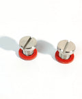 Two 2 Pack Stainless Steel Drain Screw Plug And Gasket Kit for outboard unit, 304 stainless steel, with red gaskets on white background.