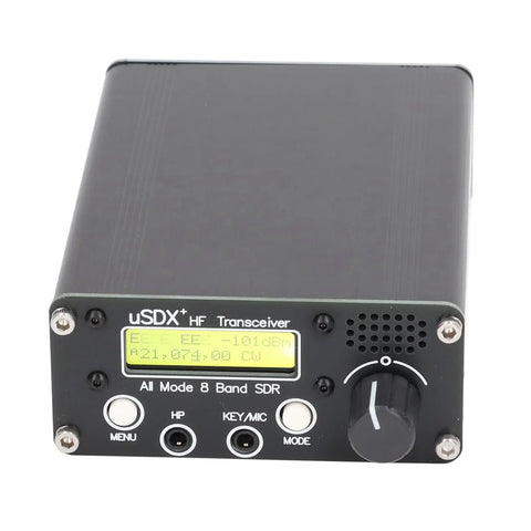 8 Band HF SSB QRP Radio Transceiver With LCD SDR Full Mode CW FT8 JS8 FT4 Compatible Digital Modes on white background