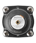 Top view of Rite Temp Pressure Balance Cartridge GP800881 No Fuss One Piece Design, black, showing installation warning.