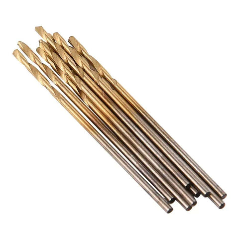 1.0mm HSS Drill Bit Kit, 10 Piece Mini Set For PCB, Thin Aluminum And Plastic, Straight Shank High Speed Steel Bits