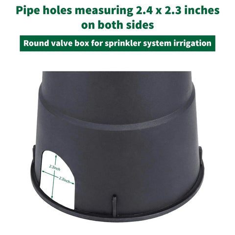 14 Pack PP Valve Boxes 6 Inch Anti Slip Sprinkler Valve Box Plastic Round Green And Black Irrigation Water Meter Box For Outdoor