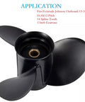 Outboard Propeller 10 Point 3 X 12 Pitch 3 Blade Aluminum For OMC Johnson Evinrude 20 25 30 35 HP with 14 Spline Hardware