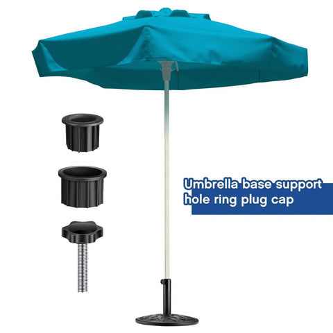 Six Piece Patio Umbrella Base Ring Cover And Cap Kit With M8 Thread Hand Knob Caps Replacement Parts For Patio Umbrella Stands