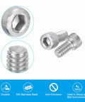 Hex Socket Cap Head Screws Set, 30 Pcs 1/4-20 X 7/8 Inch Fully Threaded Stainless Steel Bolts shown in detail