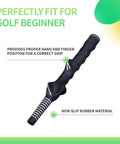 Right Hand Golf Training Grip For Beginners with non-slip rubber, showing hand position guidance for consistent golf swing.