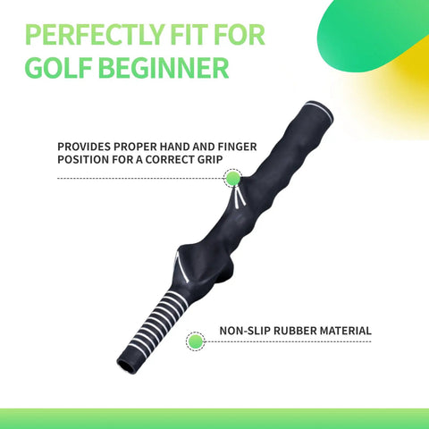 Right Hand Golf Training Grip For Beginners with non-slip rubber, showing hand position guidance for consistent golf swing.