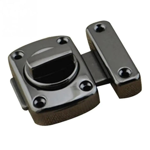 Tank Tough Prograde Heavy Duty Right Angle Sliding Gate Lock With Knuckle Hook Design, black coated steel latch for yard security.