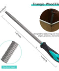 Kickstart Your Carpentry Game With This Hella Durable Eight Inch Wood Rasp File Set Featuring Flat Round Half Round And Triangular Teeth For Knotty Smoothing Badass Wood Finishing Work, vintage 7.87 inch triangular carbon steel file.
