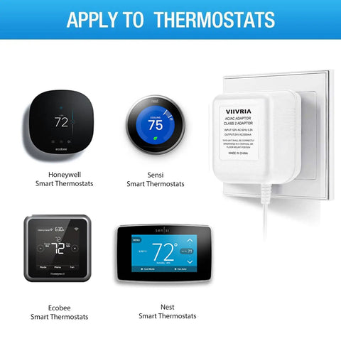 AC 24 Volt Transformer And C Wire Adapter For Ring Doorbell And Smart Thermostats with Ecobee Sensi Honeywell Nest compatibility.