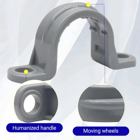 Heavy Duty Pvc Conduit Clamps For Half Inch Pipe - Pack Of 12 Rust Proof Weather Resistant Pipe Holders shown from high angle with close-up details.