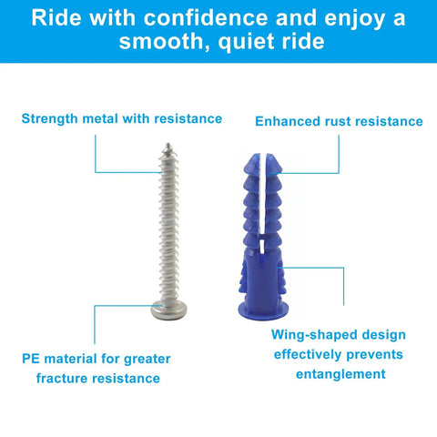 All In One Drywall Anchors And Screws Kit With 100 Blue Plastic Anchors And 201 Stainless Screws for shelves and mirrors