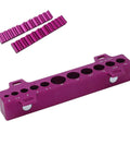 Pro Grade All Purpose Bicycle Vise Jaw Set for Front Forks Rear Shocks And Round Tubes 5mm to 16mm in anodized purple aluminum