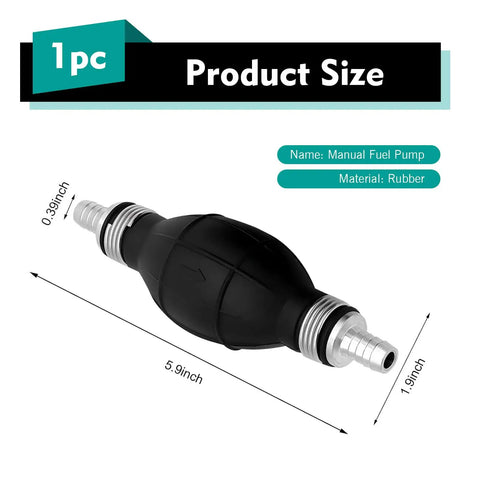 Versatile 3/8 Inch 10 Mm Rubber Fuel Primer Bulb For Your Daily Whip Or Marine Rig Solid Hand Fuel Pump shown with dimensions.