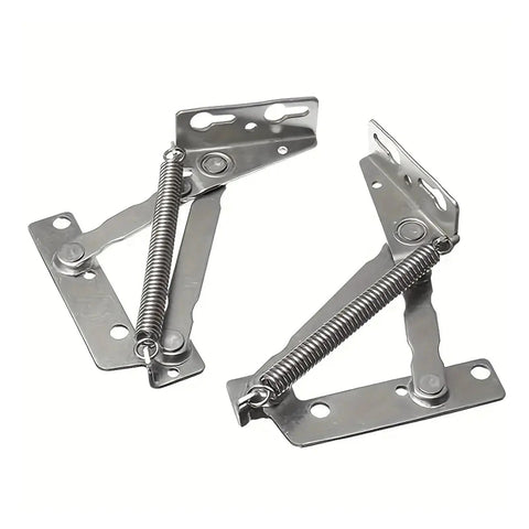 Pair of 80 Degree Sprung Cabinet Door Hinges for Lift-Up Tops Keeps Flap Open Smoothly With Spring Assist Top-Open Cupboard Kitchen Hardware