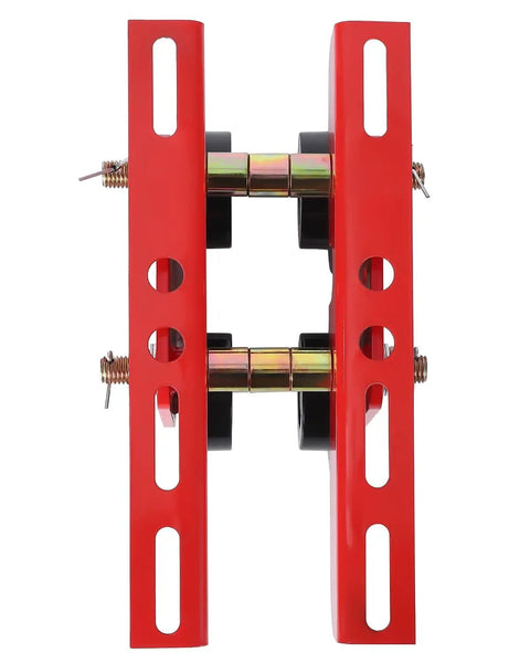 Heavy Duty 1 Ton Electric Hoist Trolley With Adjustable Flange Width For I-Beams showcasing the red double wheel stability design.