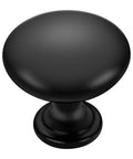 Close-up of 60 Pack Matte Black Zinc Kitchen Cabinet Knobs And Drawer Pulls For Dressers Euro Style with sleek round design