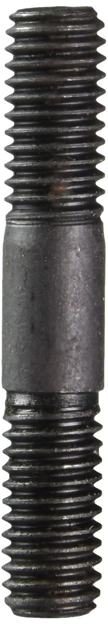 Beefy Zinc Plated Double Ended Automotive Studs 8mm 1.25 By 46mm Heavy Duty Steel Threaded Rods close-up showing threads.