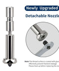 Two Pack High Temp Hotend Kit For 3 Max 3D Printers showing detachable titanium alloy throat and nozzle for quick swap.