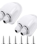 Two Pack Solar Cable Entry Gland Weatherproof Dual Cable Entry Kit For 3mm2 To 10mm2 Wiring In RVs Caravans Marine Boats And Cabins White Includes Screws And Rubber Seals No Fuss Mount Kit For Easy Mounting