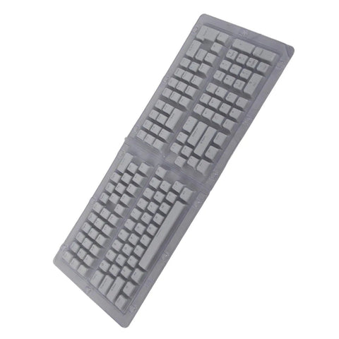 Top Shelf Pbt Translucent Pudding Keycaps For Mechanical Keyboards Two Tone Injection White Switch Ready 132 Piece Set in clear display.